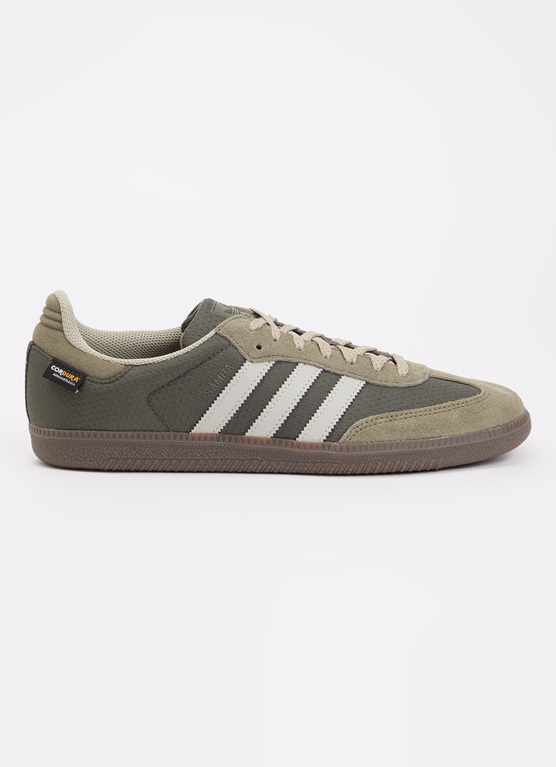 Adidas Samba OG sneaker met details van suède - voorkant 2 legergroen