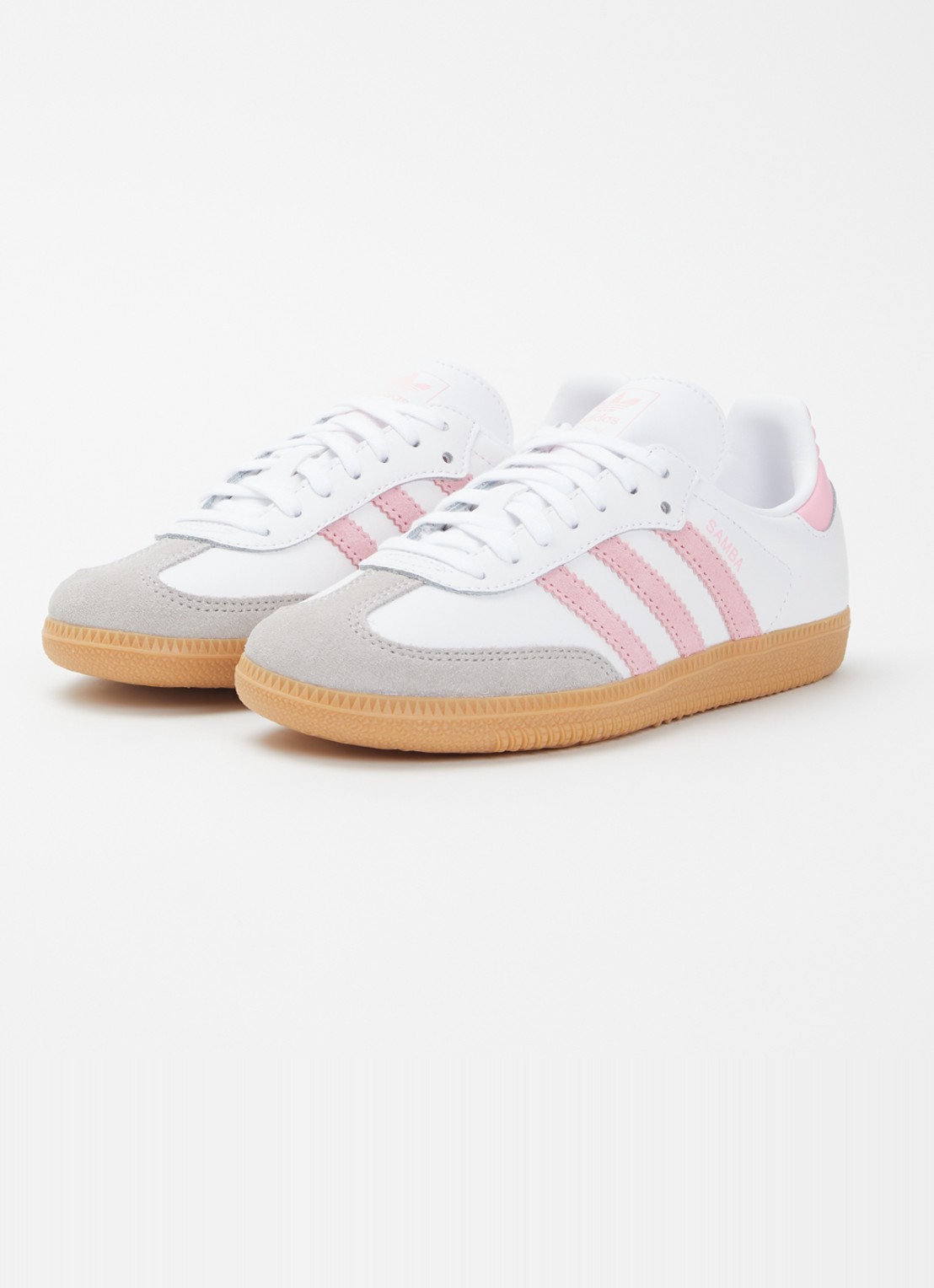 Adidas Samba OG sneaker van leer met details van suède - voorkant 2 wit