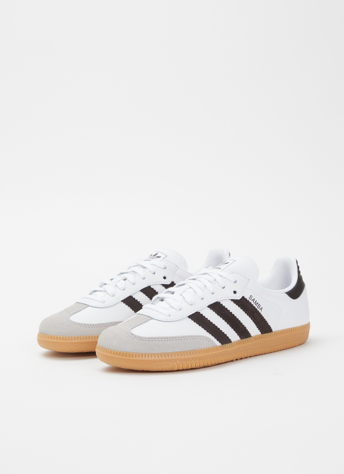 Adidas Samba OG sneaker van leer met details van suède - voorkant 3 wit