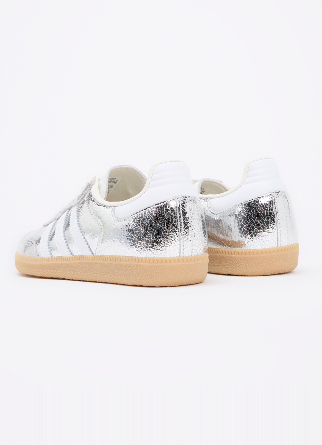 Adidas Samba OG sneaker van leer met lakfinish - achterkant zilver
