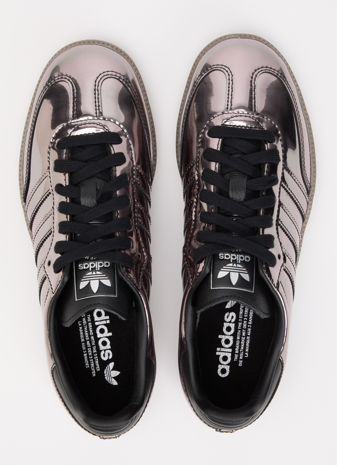 Adidas Samba OG sneaker van leer met lakfinish - detail 4 zwart