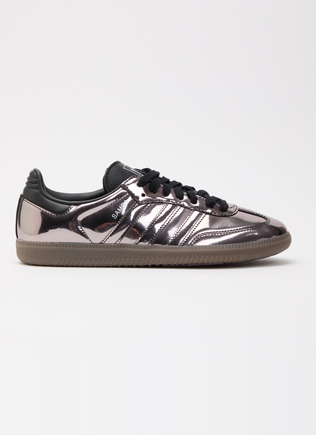 Adidas Samba OG sneaker van leer met lakfinish - voorkant zwart