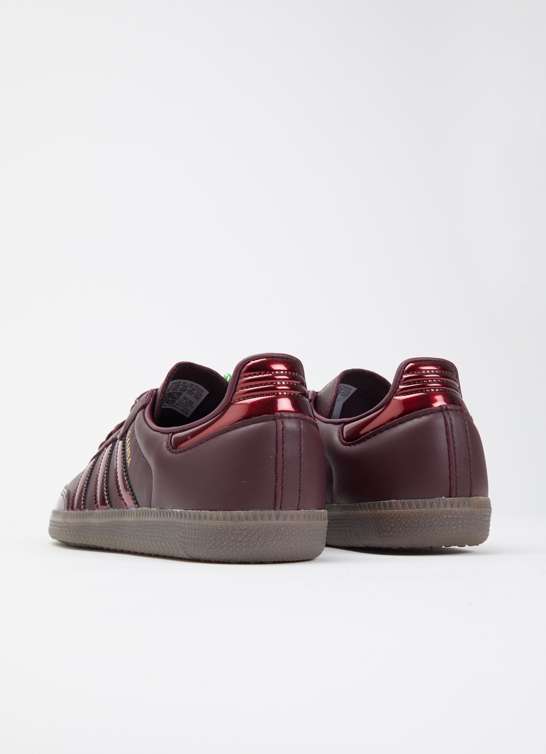 Adidas Samba OG sneaker van leer met metallic details  - achterkant 2 aubergine