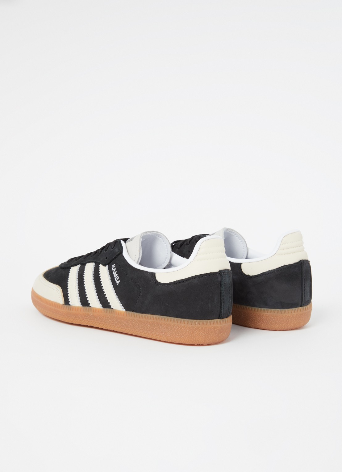 Adidas Samba OG sneaker van leer met suède details  - achterkant 5 zwart