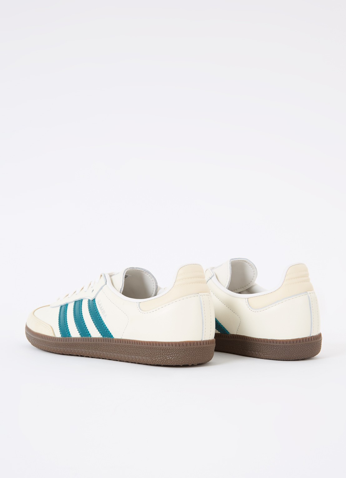 Adidas Samba OG sneaker van leer met suède details  - achterkant creme