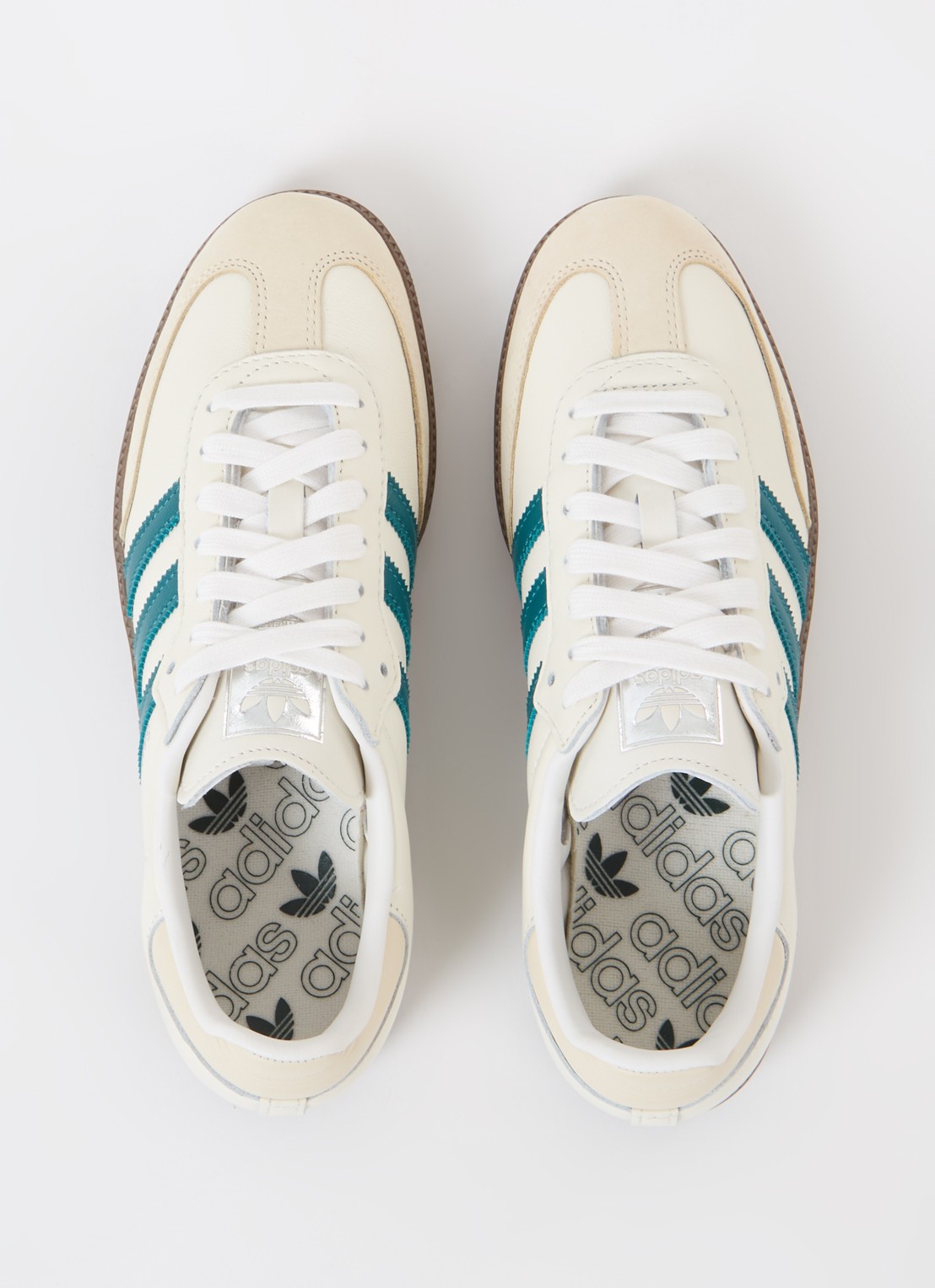 Adidas Samba OG sneaker van leer met suède details  - detail 6 creme