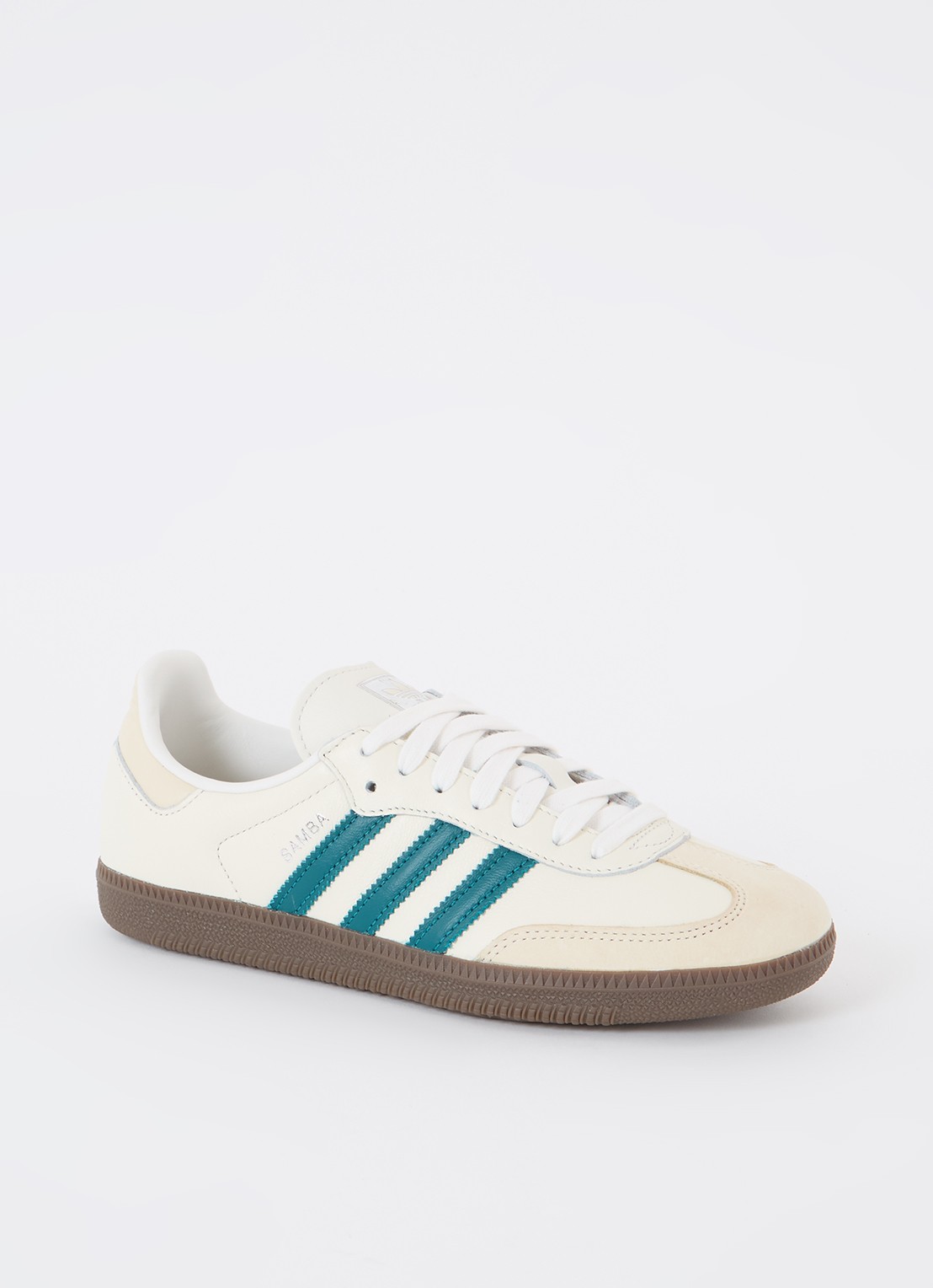 Adidas Samba OG sneaker van leer met suède details  - voorkant 3 creme