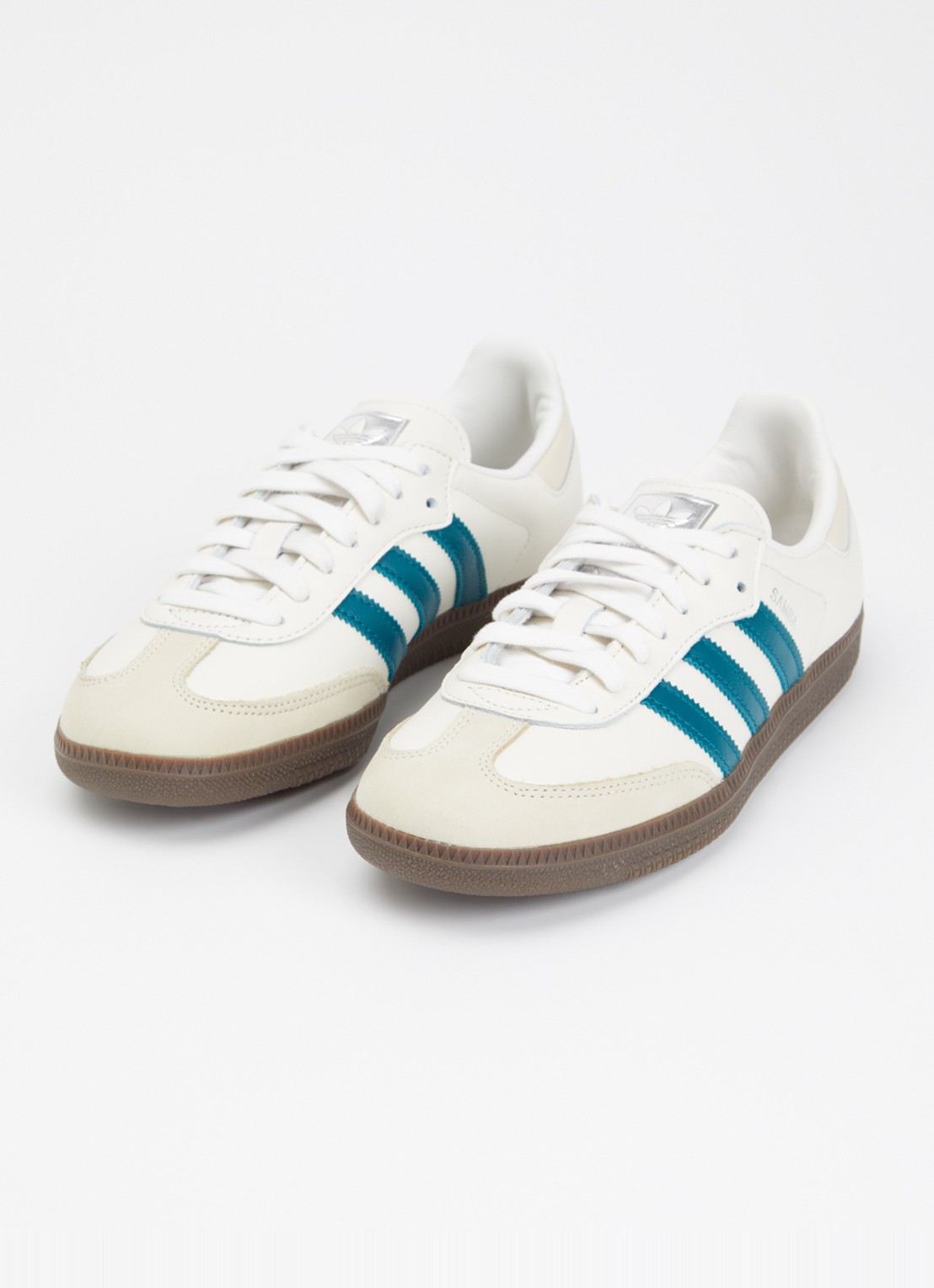 Adidas Samba OG sneaker van leer met suède details  - detail 8 creme