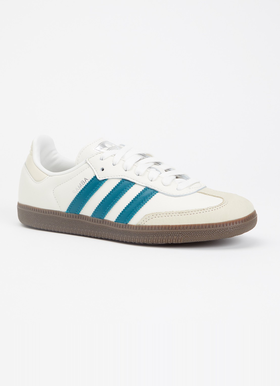 Adidas Samba OG sneaker van leer met suède details  - voorkant 4 creme