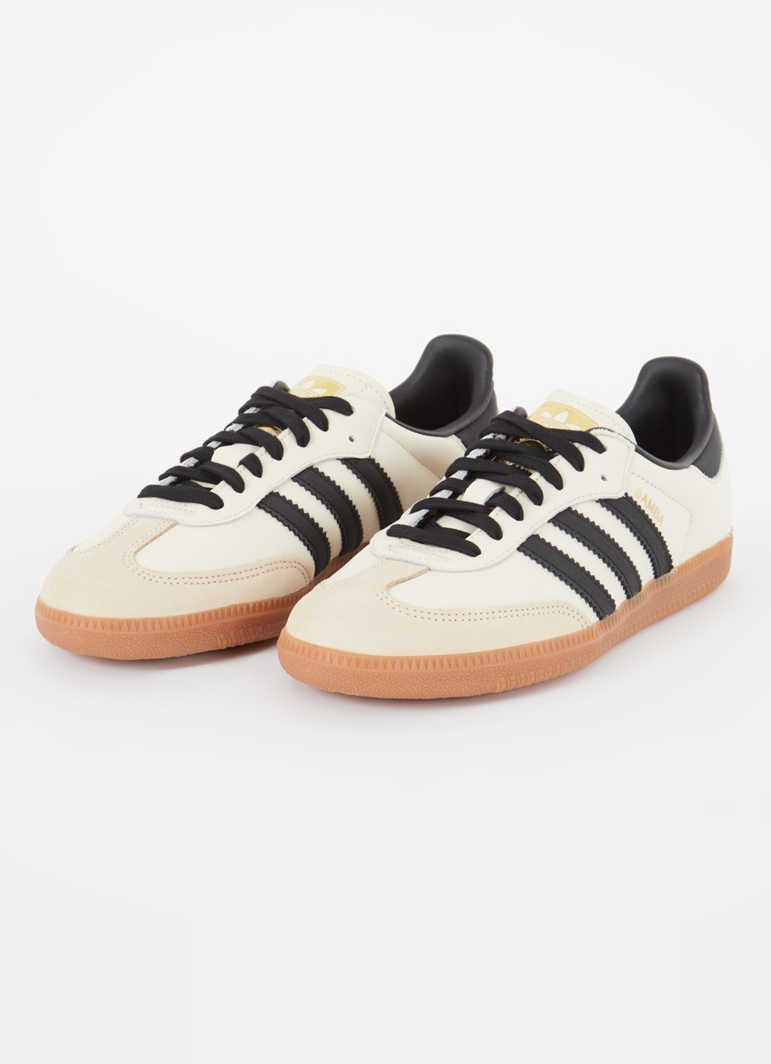 Adidas Samba OG sneaker van leer met suède details  - detail 3 ivoor
