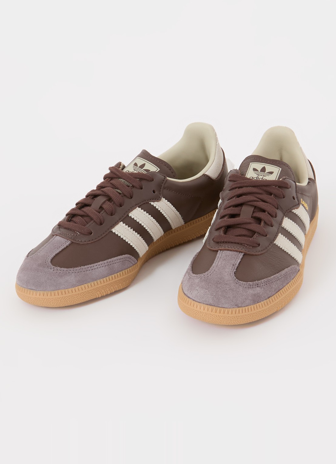 Adidas Samba OG sneaker van leer met suède details  - detail donkerbruin