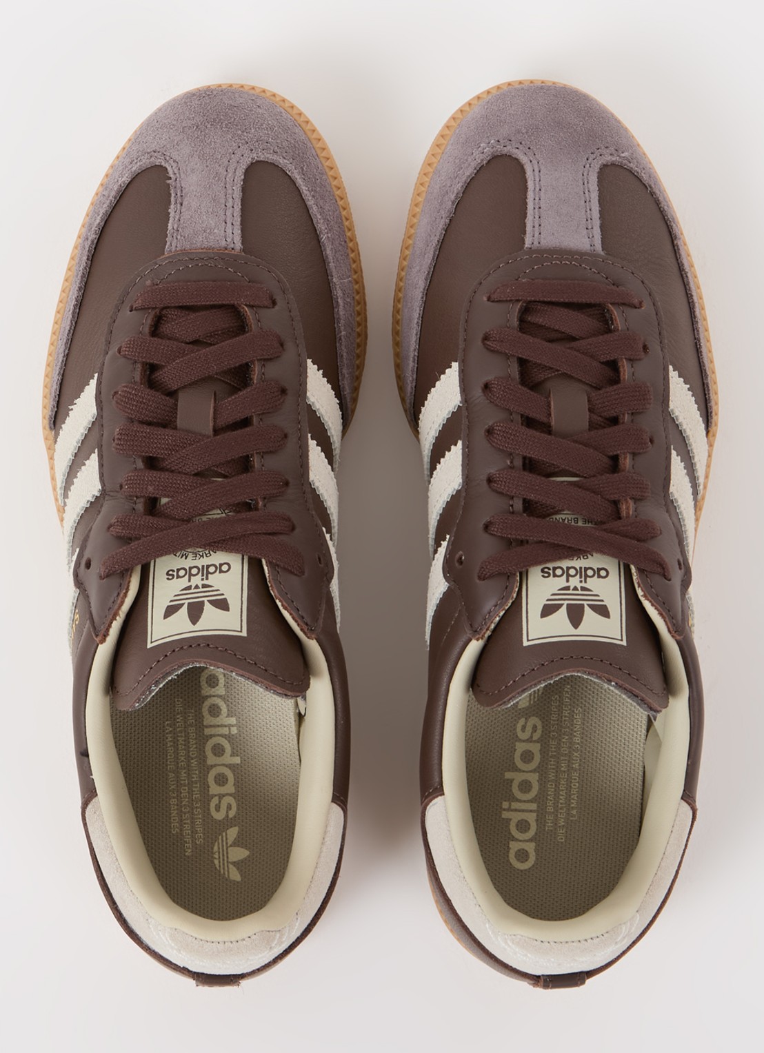 Adidas Samba OG sneaker van leer met suède details  - detail 2 donkerbruin
