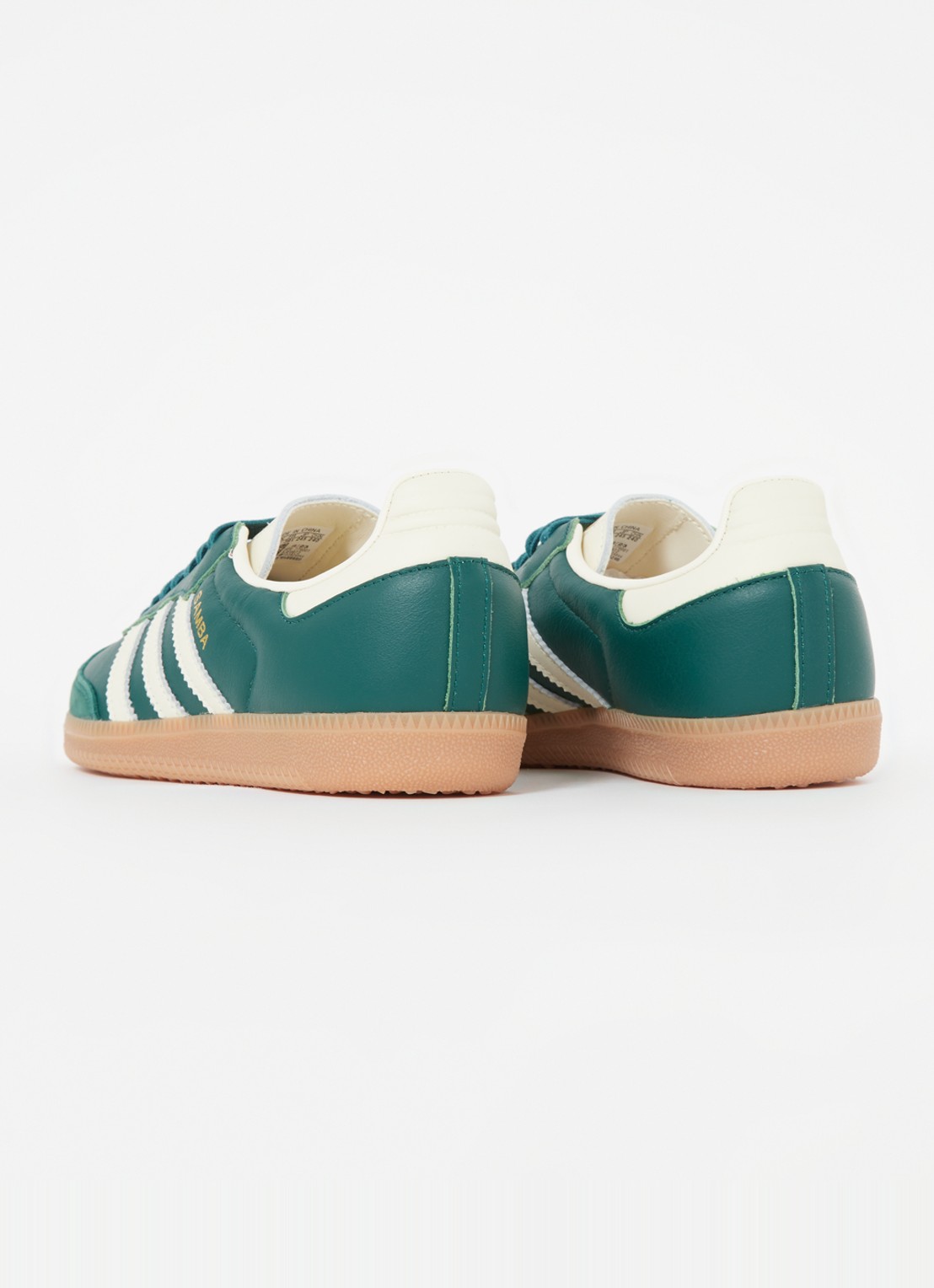Adidas Samba OG sneaker van leer met suède details  - achterkant 5 groen