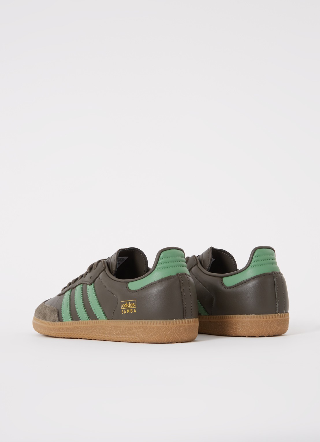 Adidas Samba OG sneaker van leer met suède details  - detail 2 olijfgroen