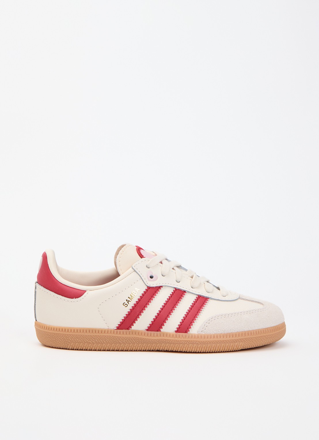 Adidas Samba OG sneaker van leer met suède details - voorkant creme