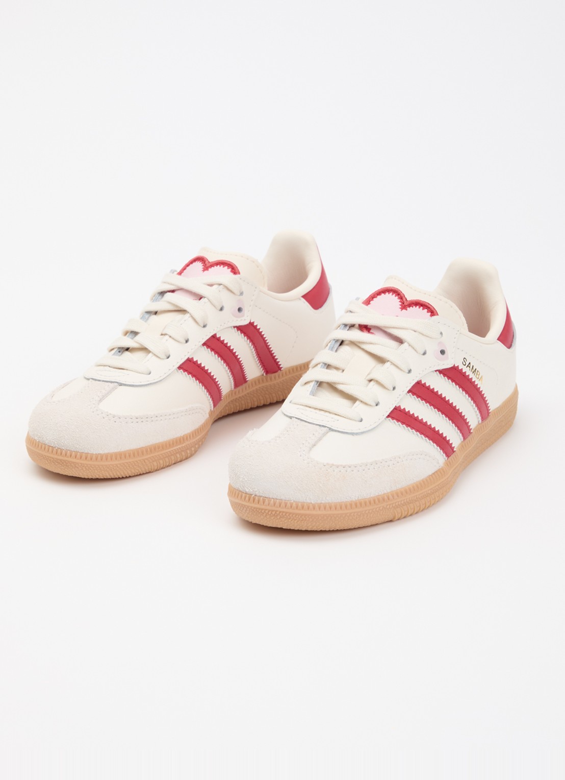Adidas Samba OG sneaker van leer met suède details - voorkant 2 creme