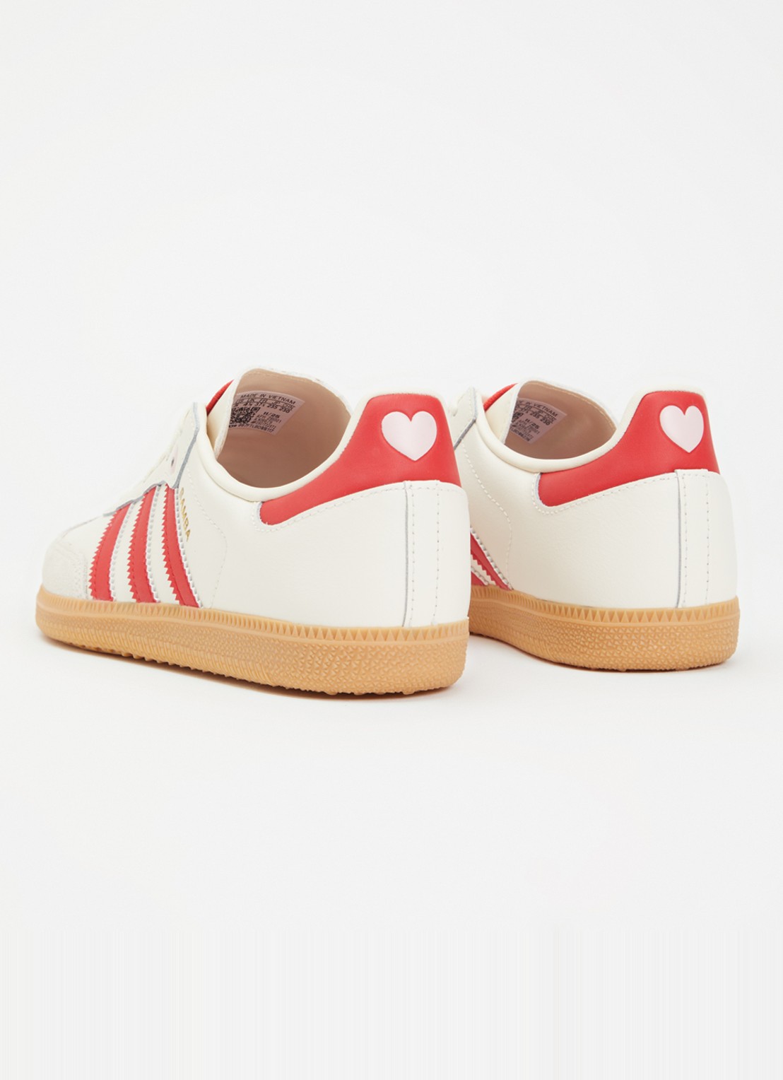 Adidas Samba OG sneaker van leer met suède details - achterkant beige
