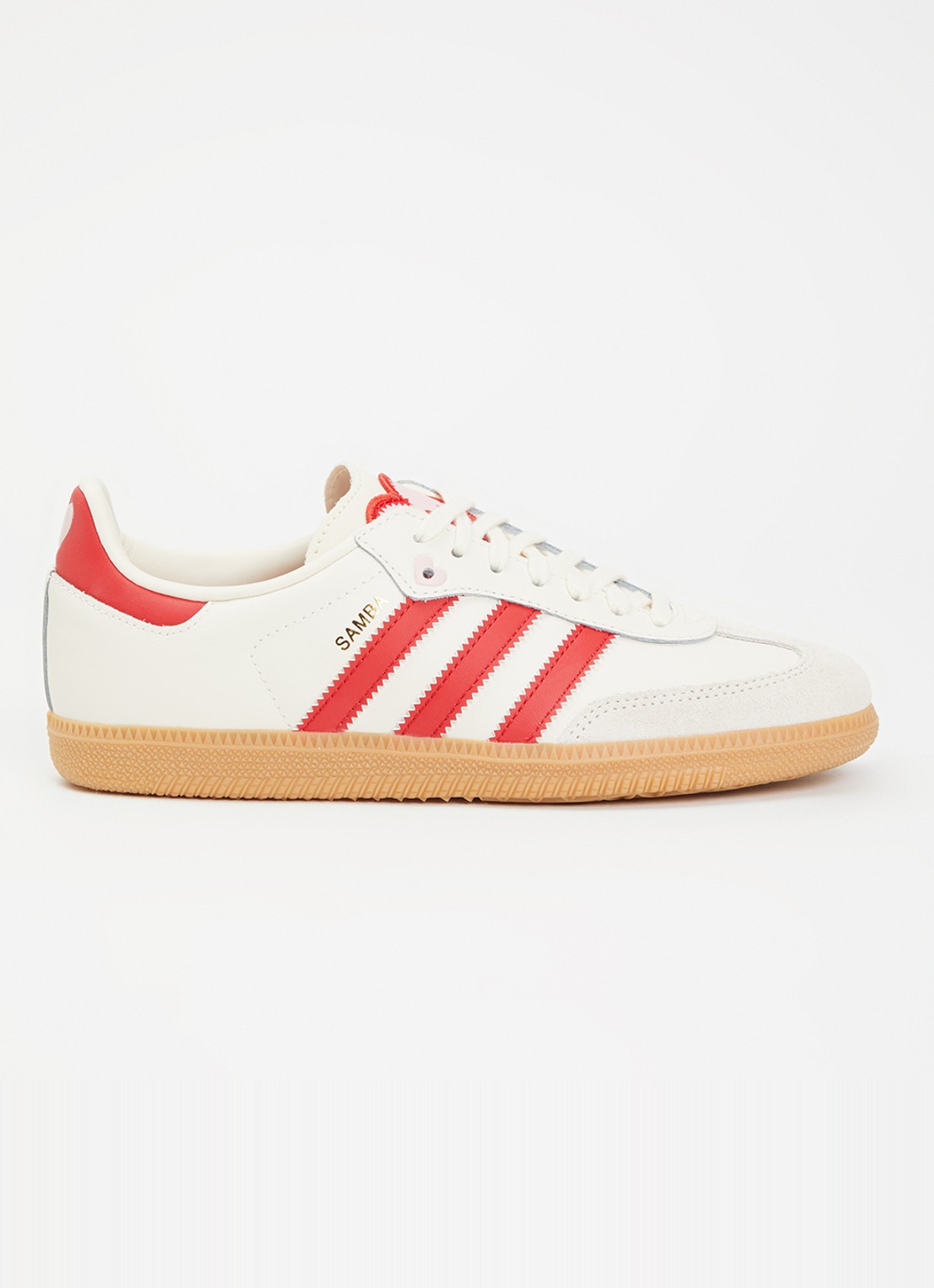Adidas Samba OG sneaker van leer met suède details - voorkant 2 beige