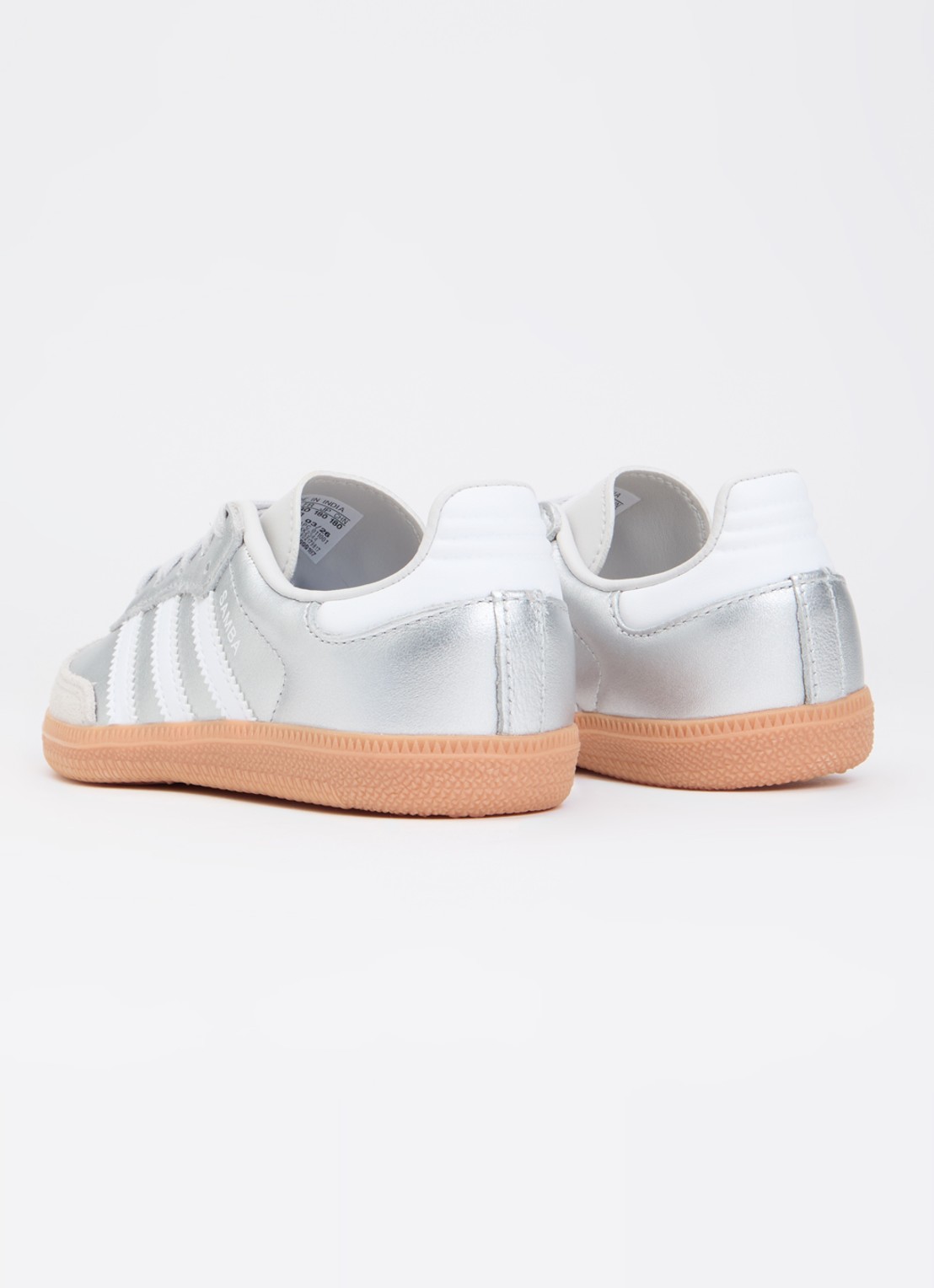 Adidas Samba OG sneaker van leer met suède details - achterkant 2 zilver