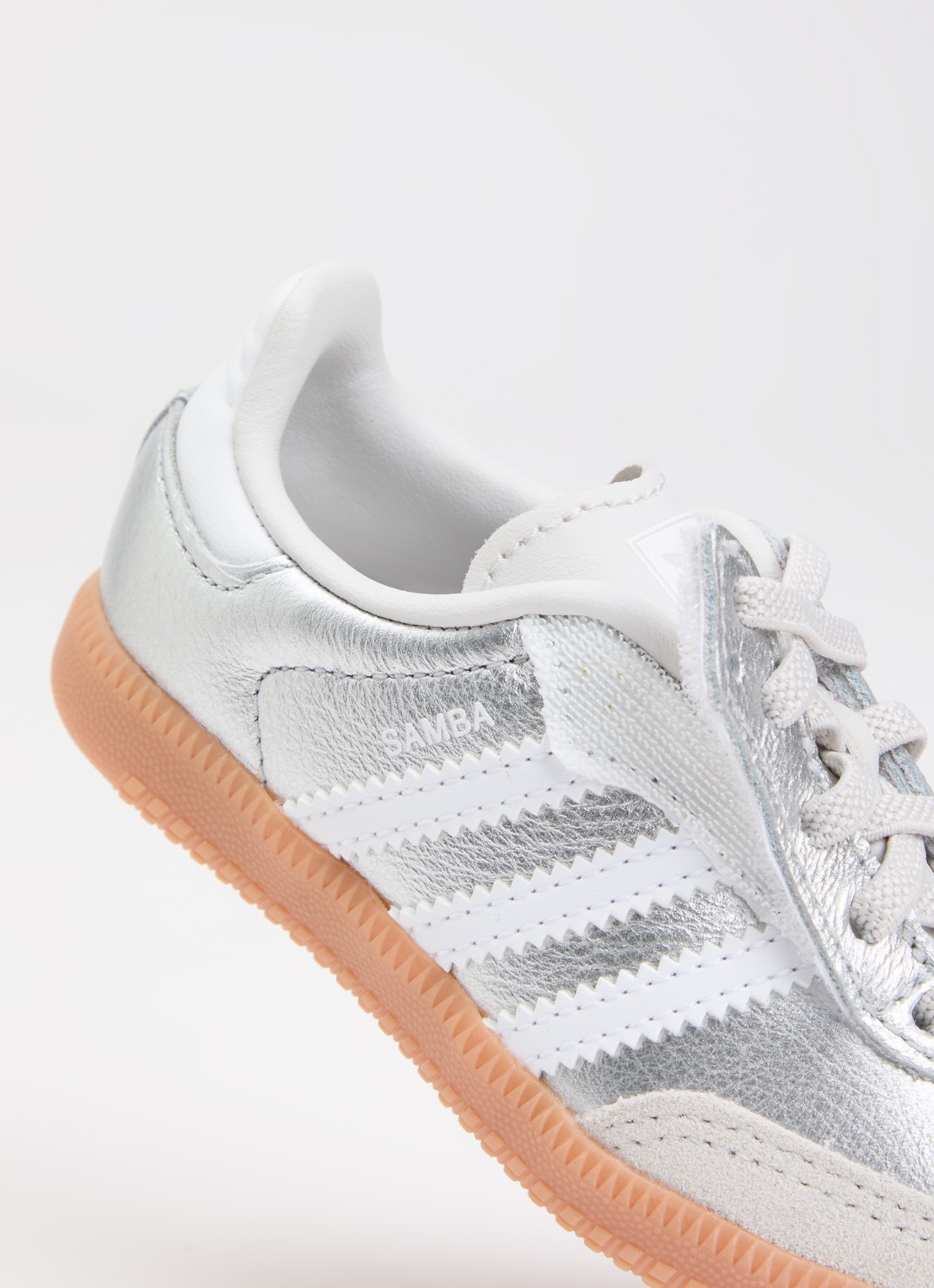 Adidas Samba OG sneaker van leer met suède details - detail zilver