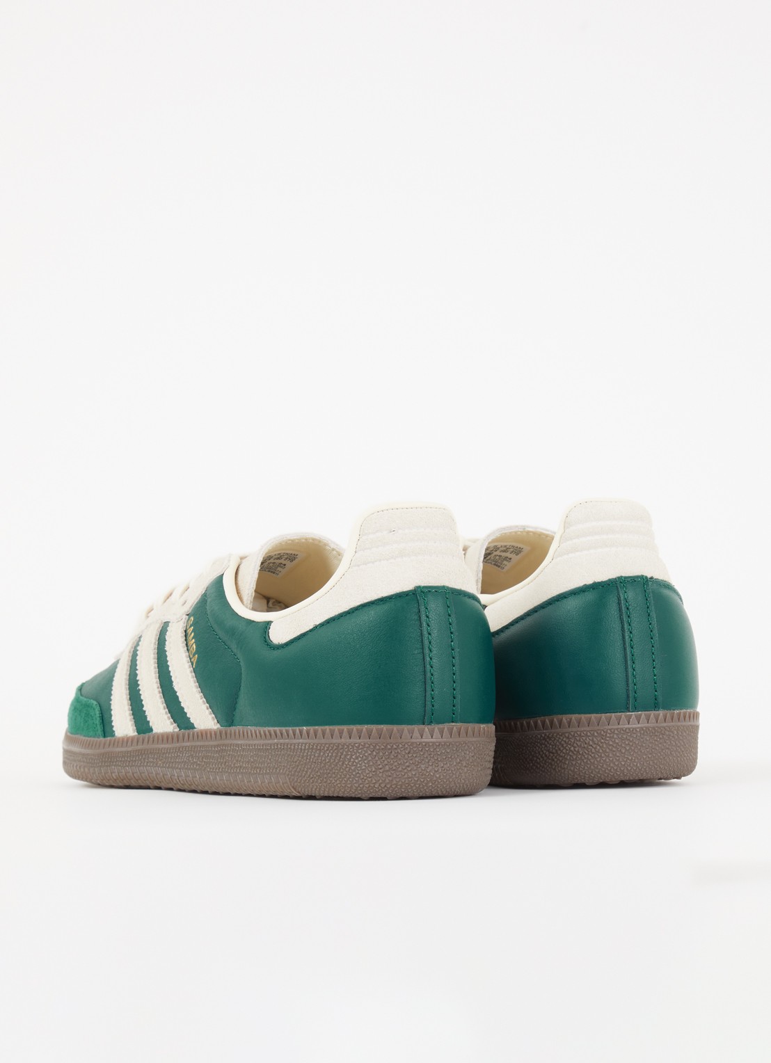 Adidas Samba OG sneaker van leer met suède details - achterkant 4 groen