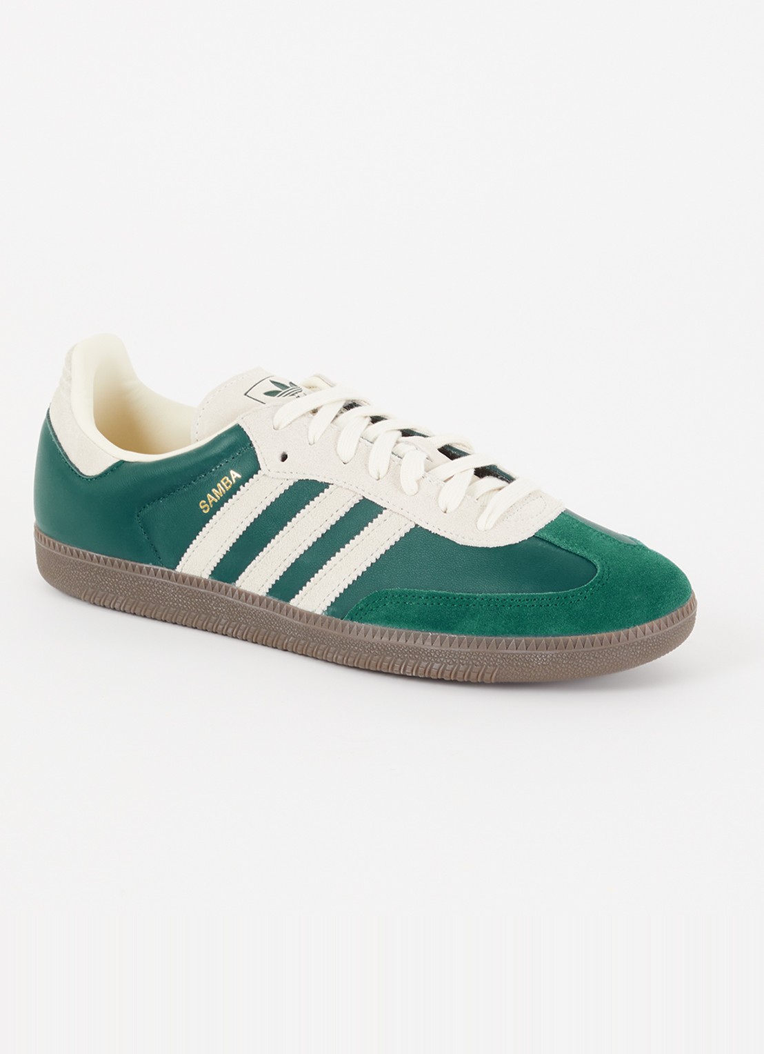 Adidas Samba OG sneaker van leer met suède details - voorkant 5 groen