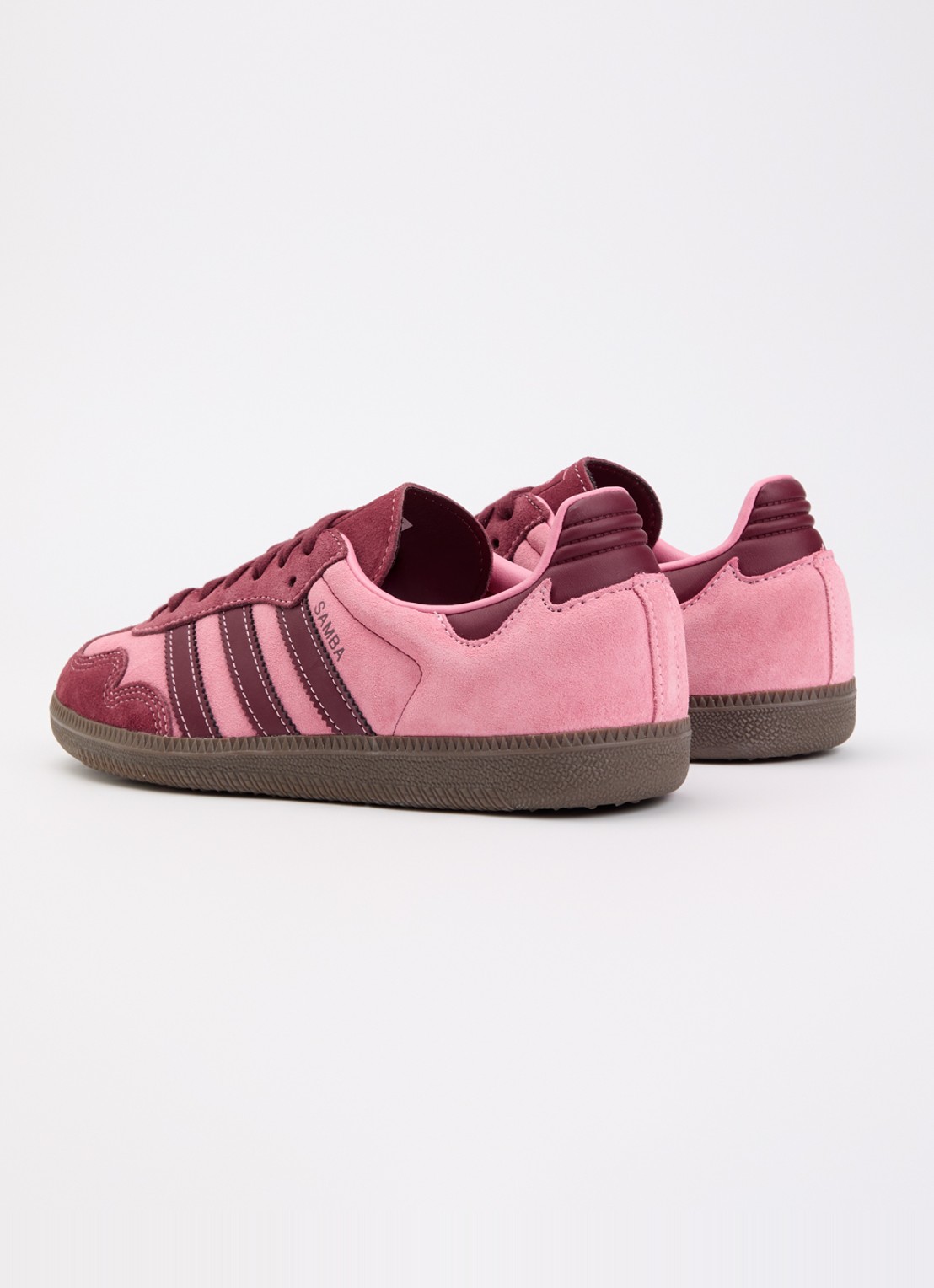 Adidas Samba OG sneaker van suede met lerendetails - achterkant 5 roze