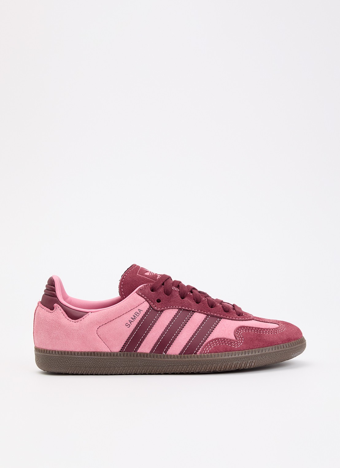 Adidas Samba OG sneaker van suede met lerendetails - voorkant 4 roze