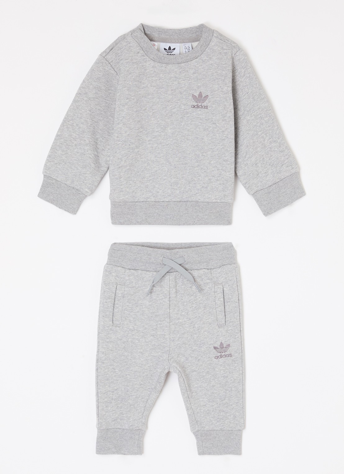 Adidas Set van sweater met joggingbroek 2-delig - voorkant middengrijs