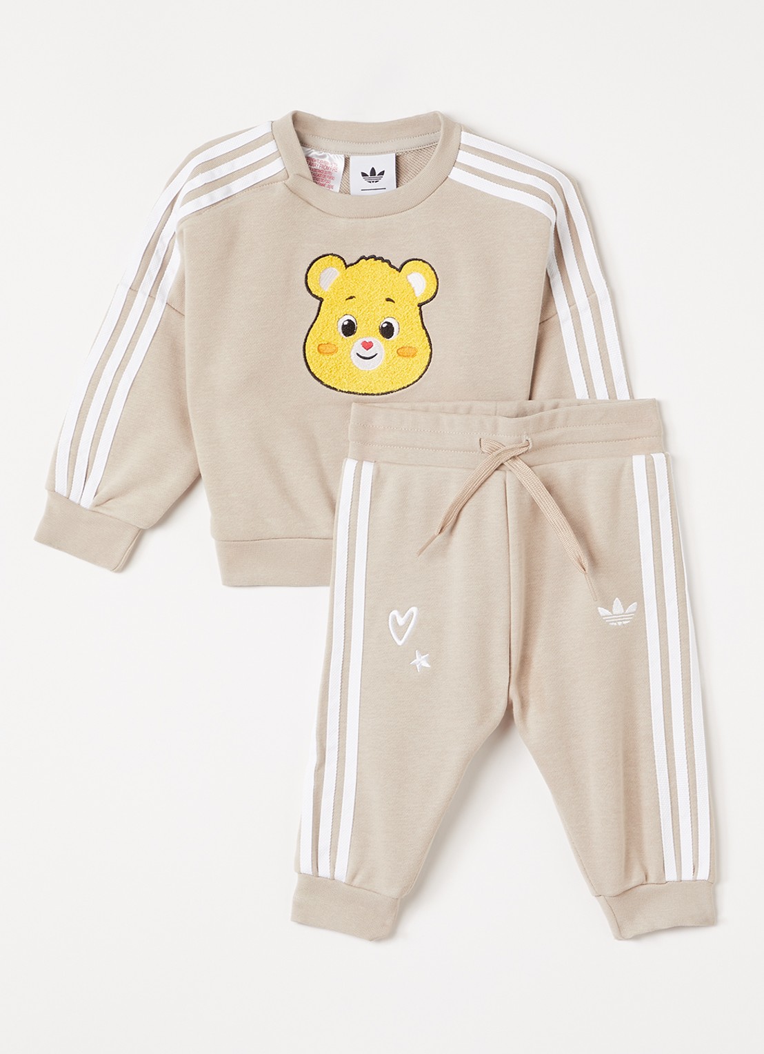 Adidas Set van sweater met joggingbroek 2-delig - voorkant beige