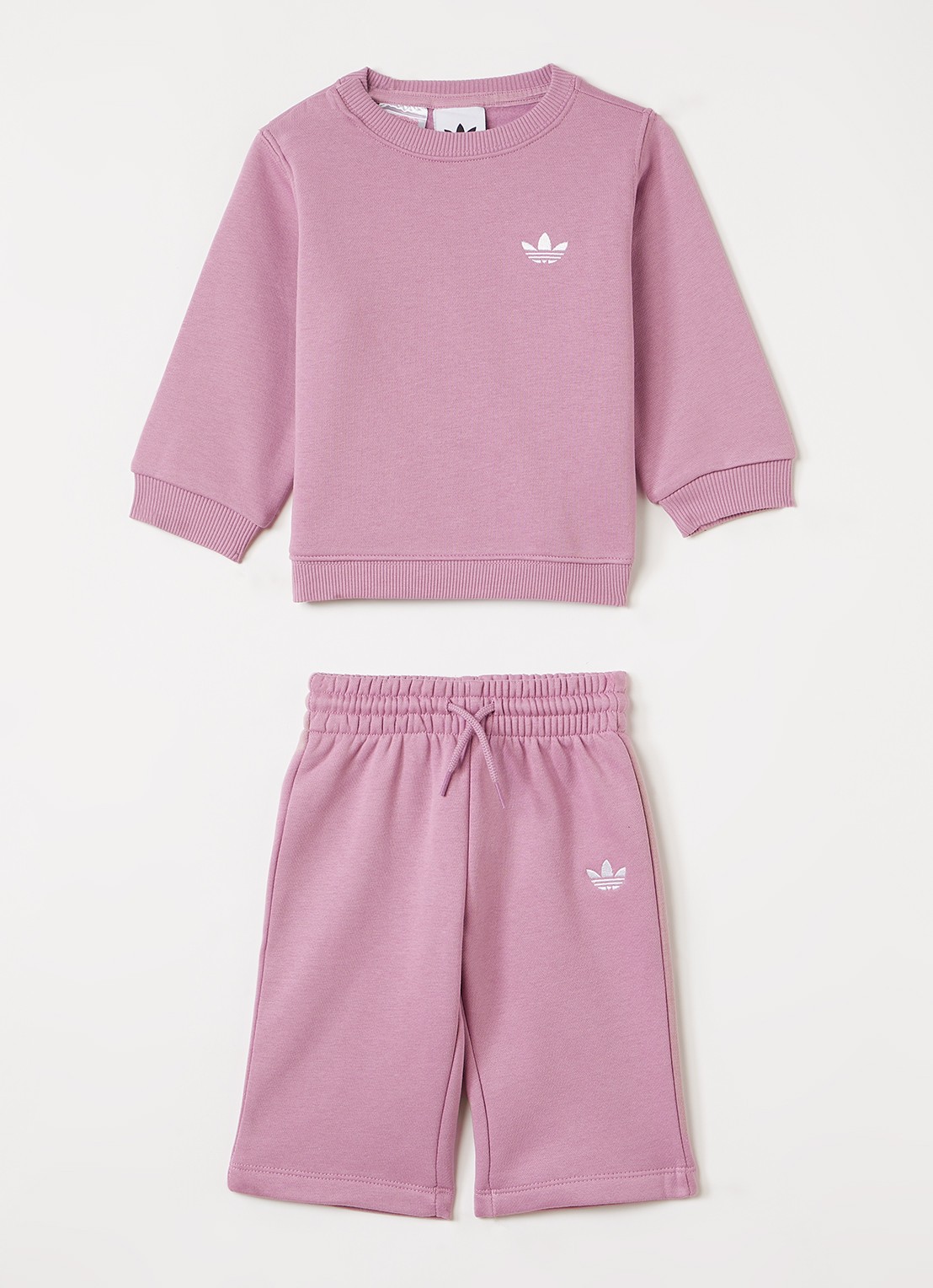 Adidas Set van sweater met korte joggingbroek 2-delig - voorkant 3 roze