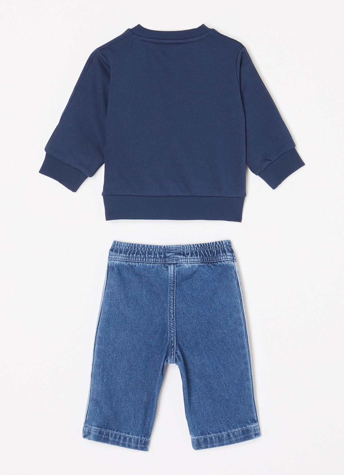 Adidas Set van sweater met straight leg jeans 2-delig - voorkant 2 donkerblauw