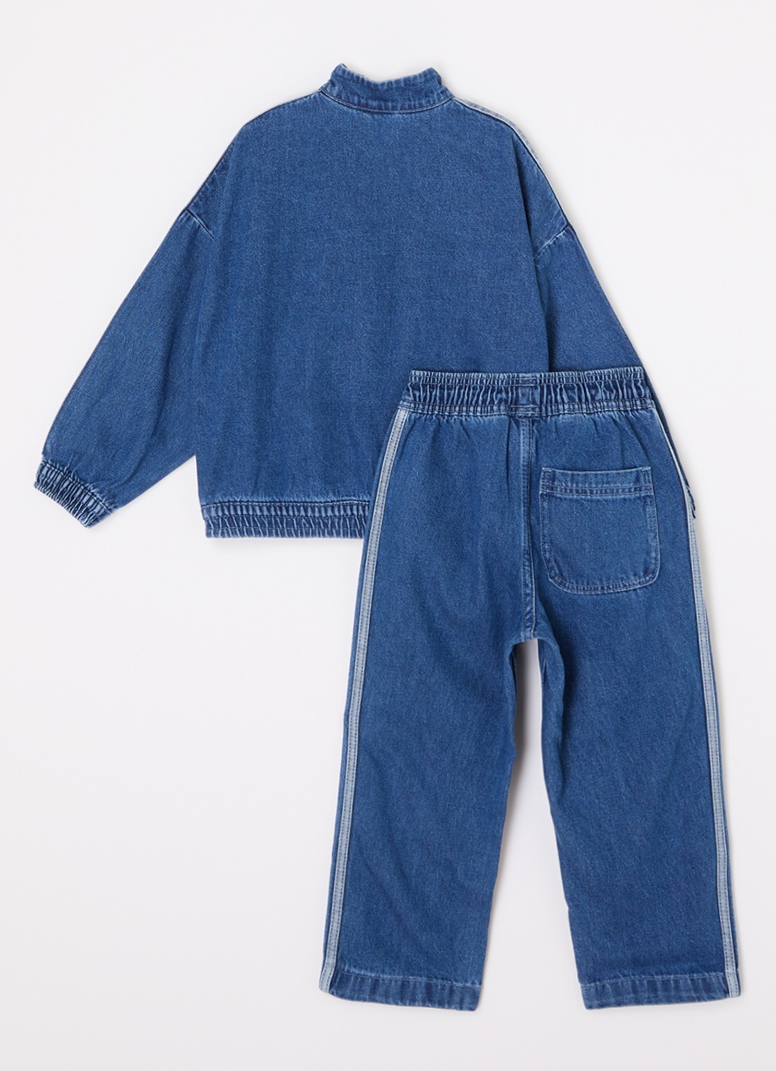 Adidas Set van sweater met straight leg jeans 2-delig - voorkant 2 indigo