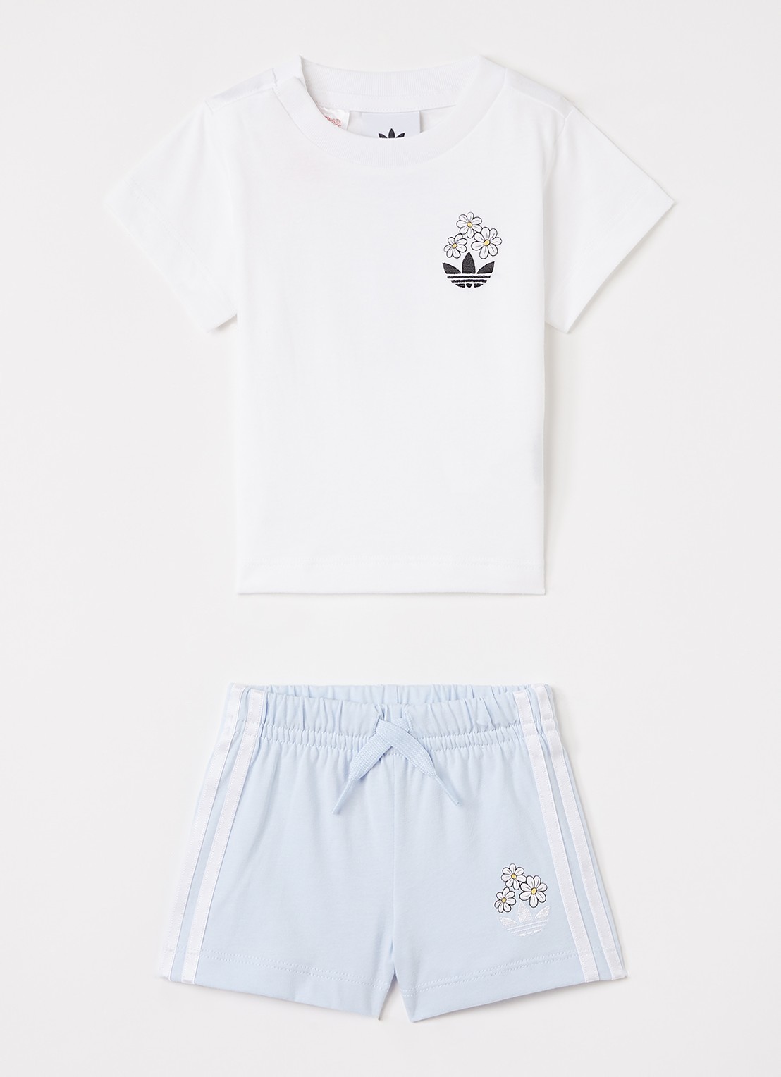Adidas Set van T-shirt met korte broek 2-delig - voorkant lichtblauw