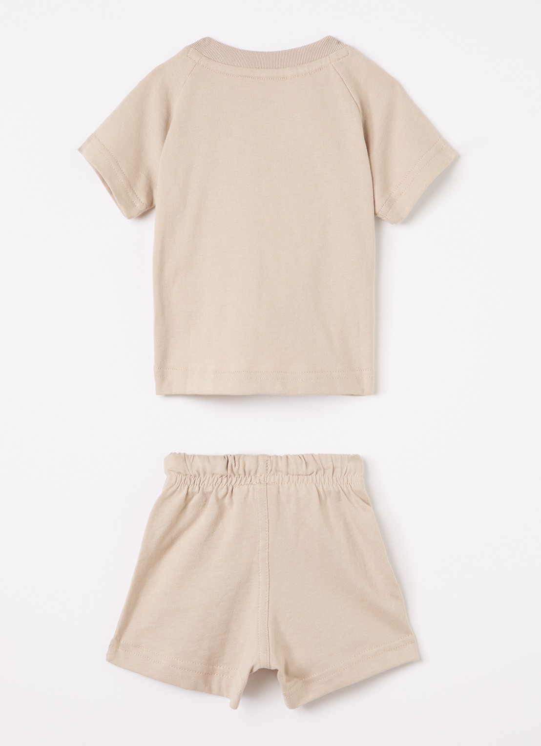 Adidas Set van T-shirt met korte broek 2-delig - voorkant 2 beige