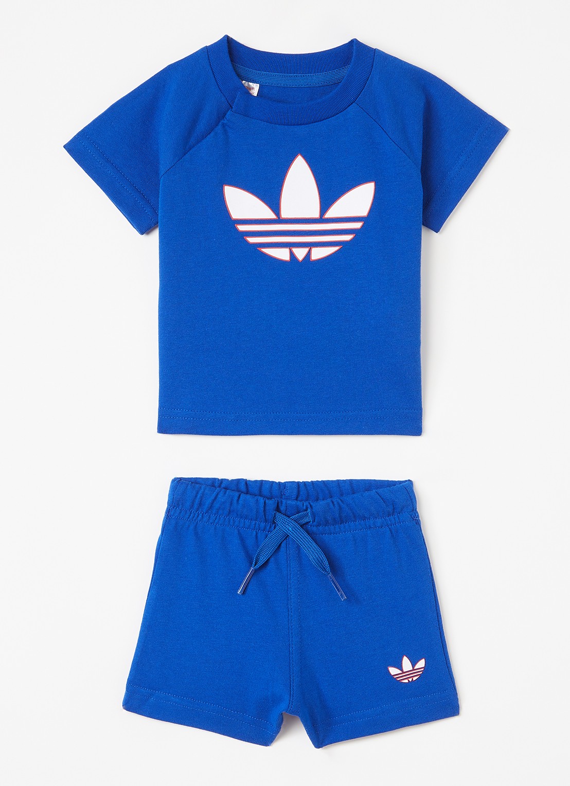 Adidas Set van T-shirt met korte broek 2-delig - voorkant kobaltblauw