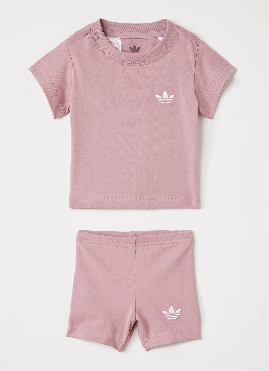 Adidas Set van T-shirt met korte broek 2-delig - voorkant roze
