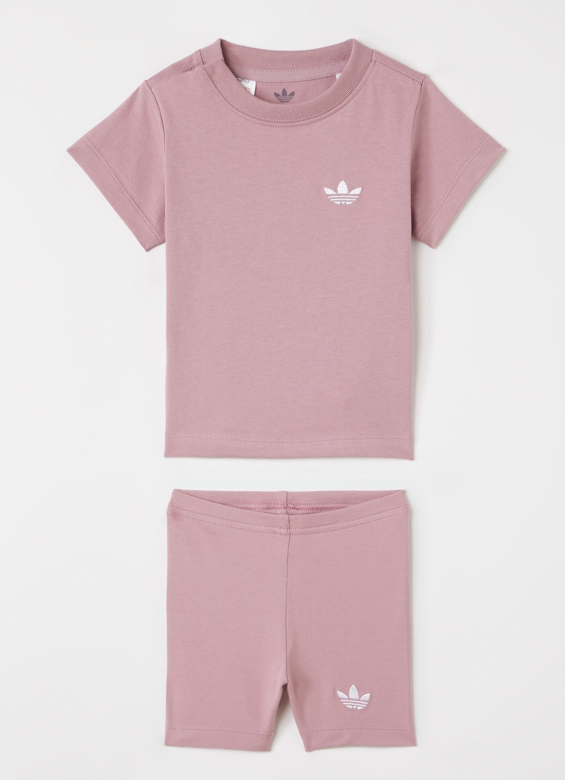 Adidas Set van T-shirt met korte broek 2-delig - voorkant 3 roze