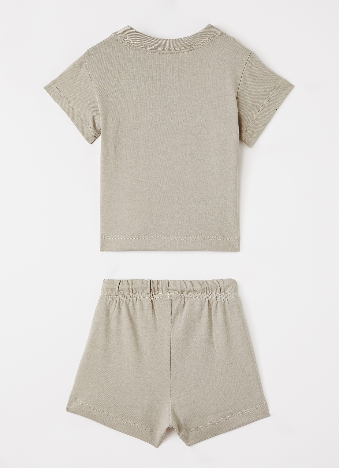 Adidas Set van T-shirt met korte broek 2-delig - voorkant 2 beige
