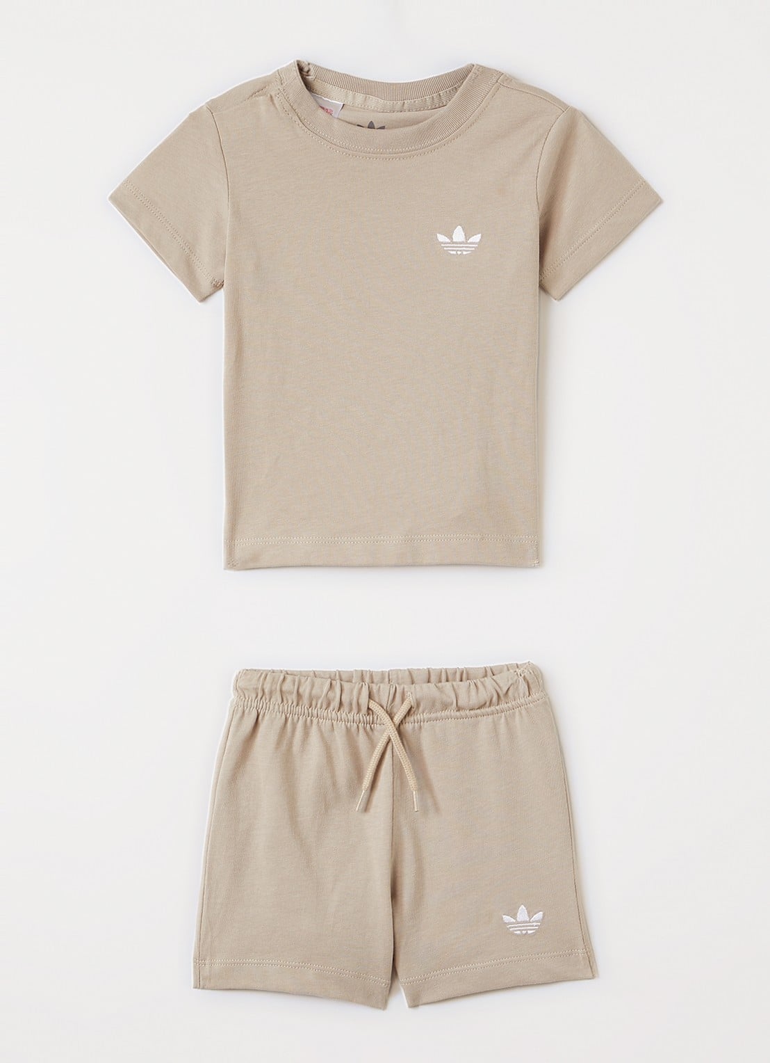 Adidas Set van T-shirt met korte broek 2-delig - voorkant 3 beige