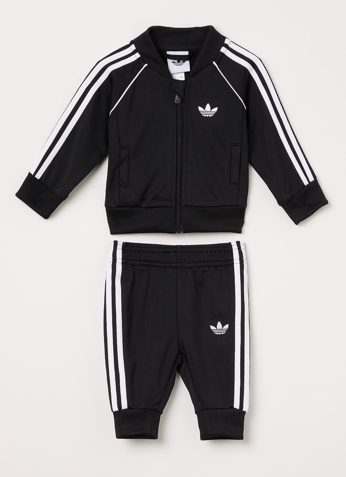 Adidas Set van trackvest met trackpants 2-delig - voorkant zwart