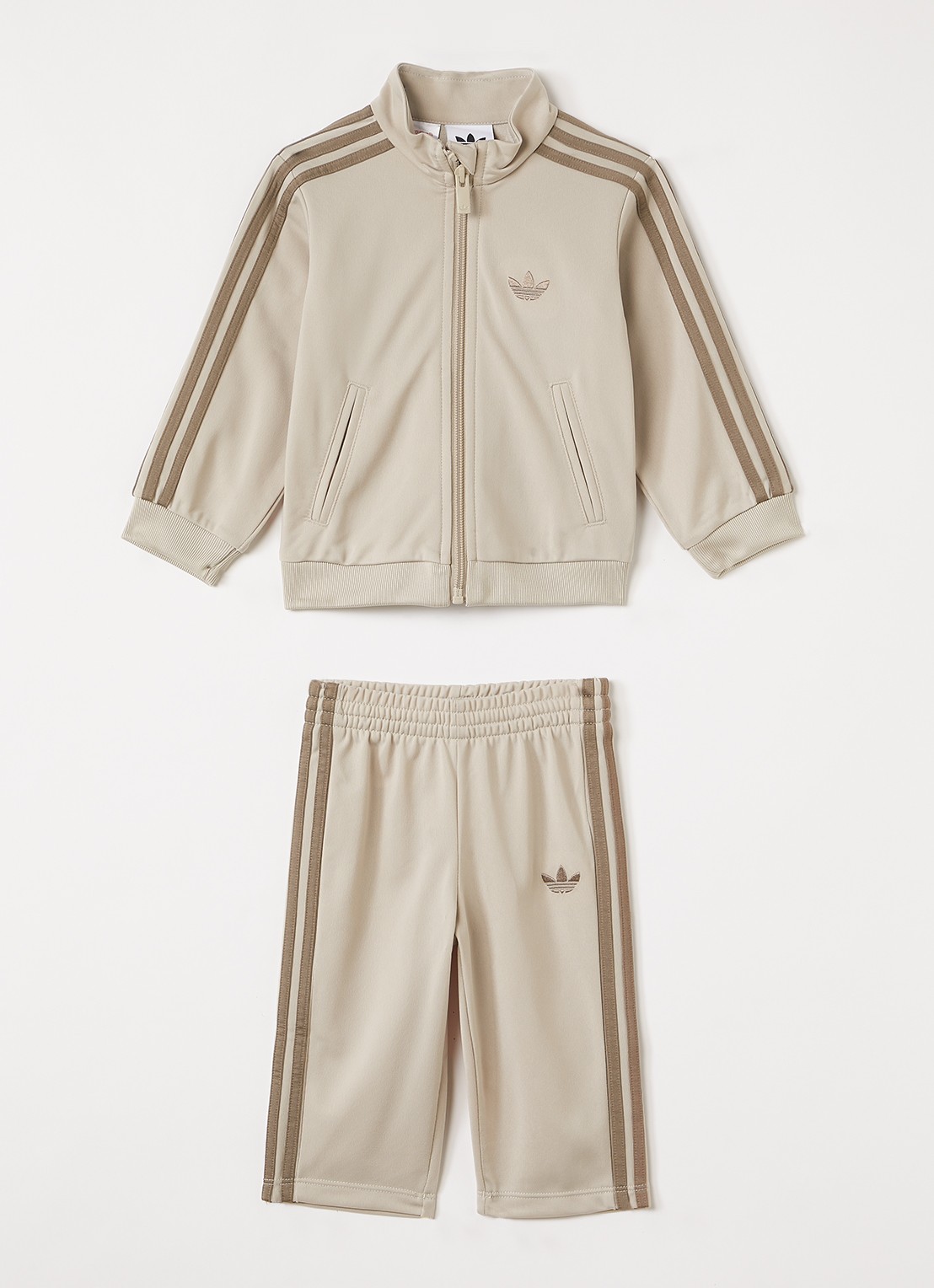 Adidas Set van trackvest met trackpants 2-delig - voorkant 3 beige