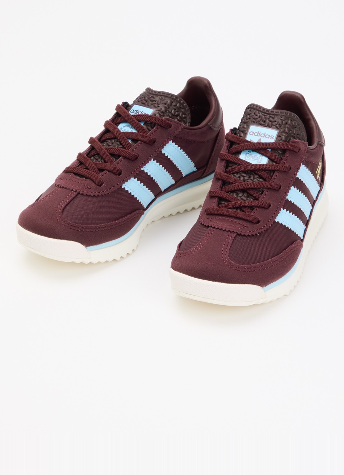 Adidas SL 72 RS sneaker met mesh details en logo - voorkant 4 bordeauxrood