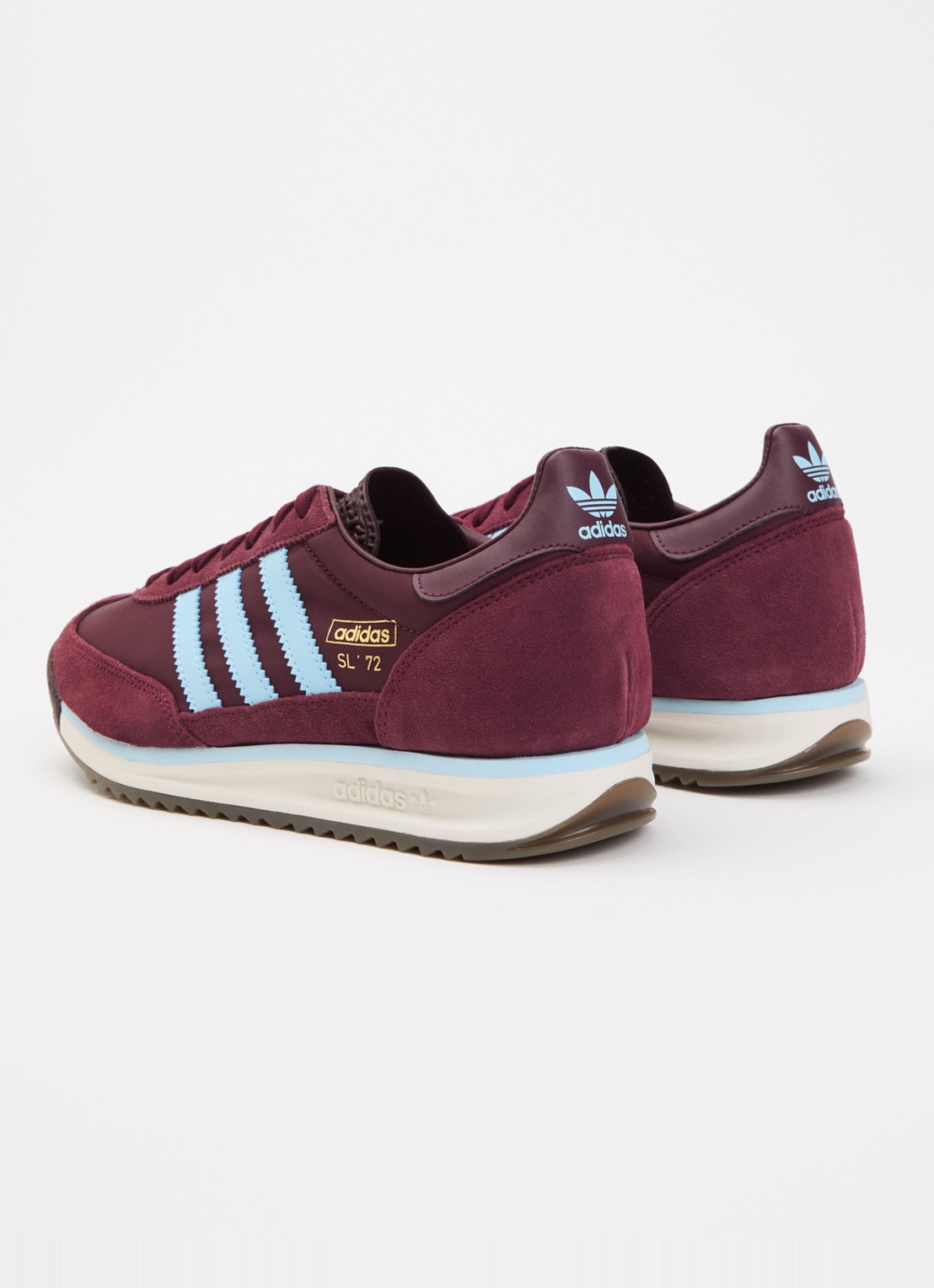 Adidas SL 72 RS sneaker met suède details - achterkant bordeauxrood