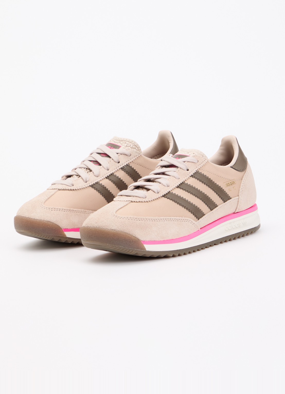 Adidas SL 72 sneaker met suède details - voorkant 3 beige