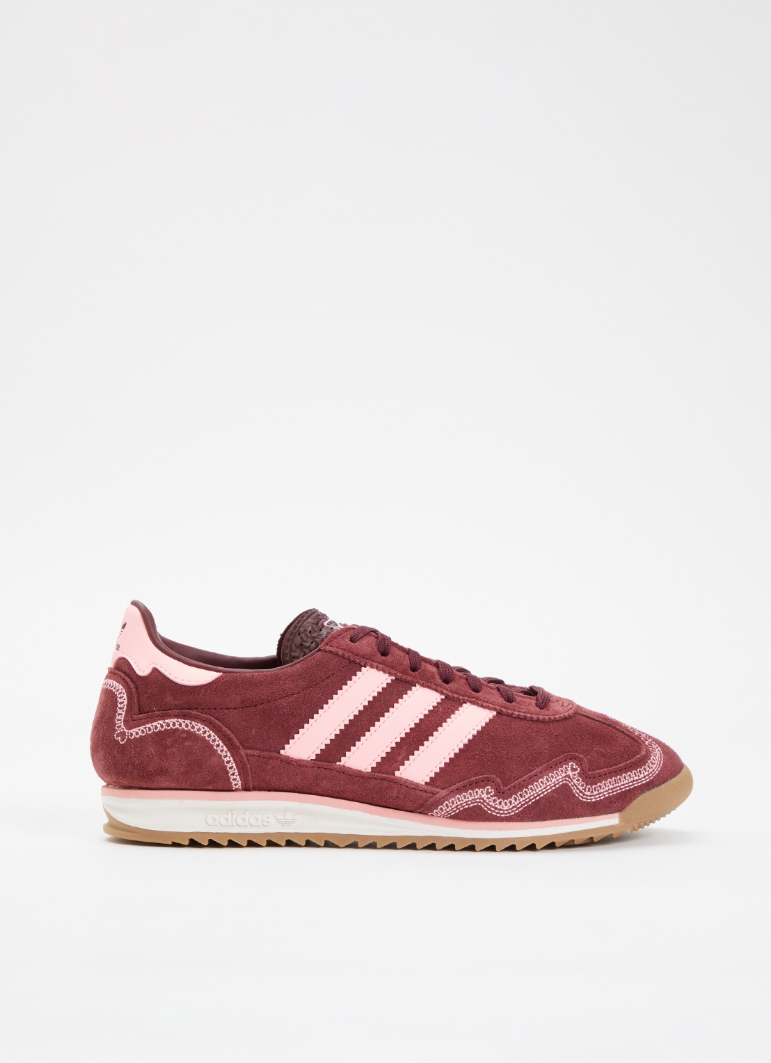 Adidas SL 72 sneaker van suède  - voorkant 5 bordeauxrood