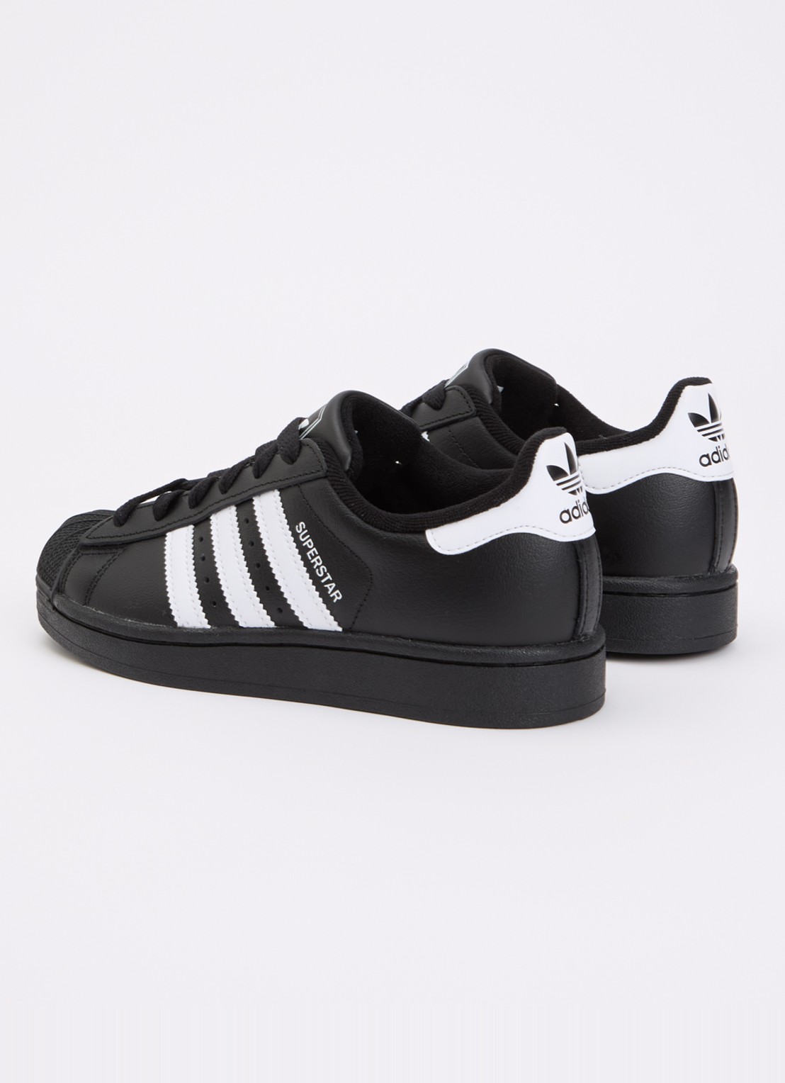 Adidas Superstar II sneaker van leer met logo - achterkant 3 zwart