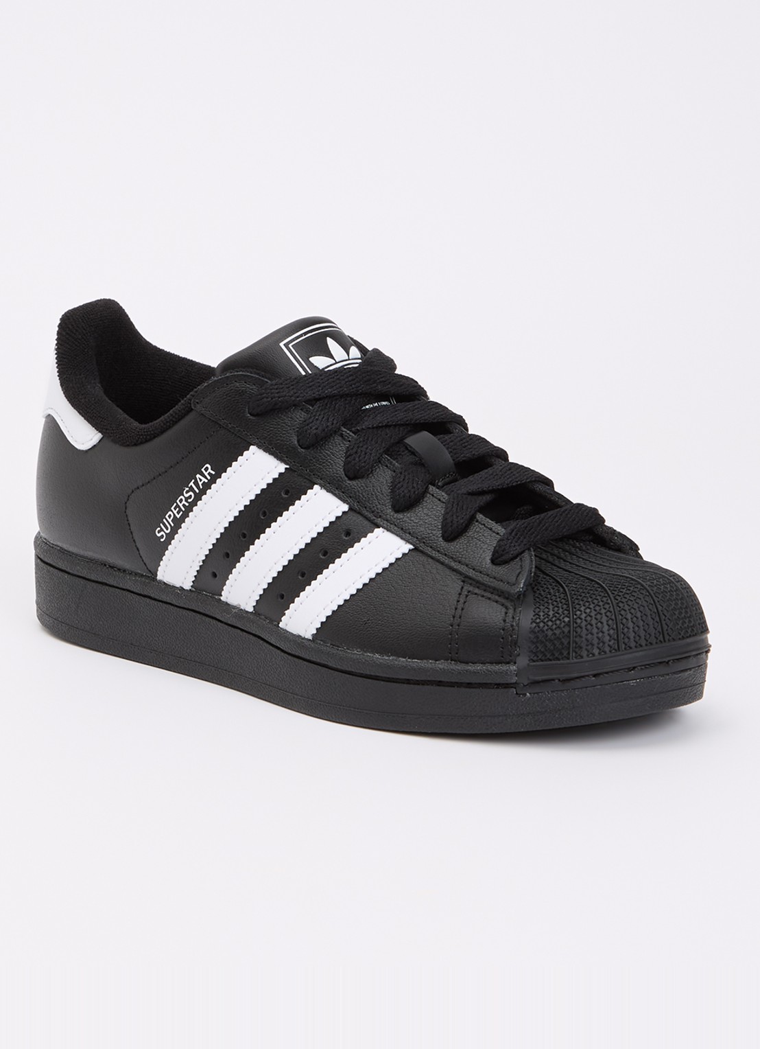 Adidas Superstar II sneaker van leer met logo - voorkant zwart