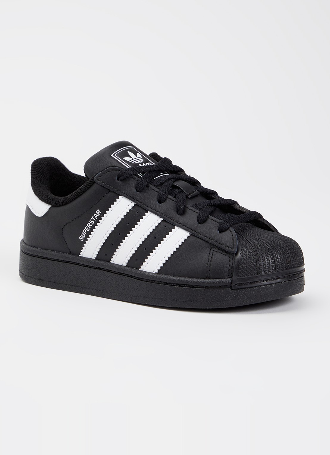 Adidas Superstar II sneaker van leer met logo - voorkant 3 zwart