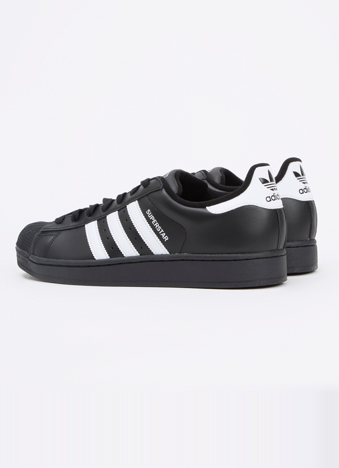 Adidas Superstar II sneaker van leer met logo - achterkant zwart